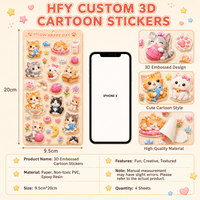 Autocollants pour enfants, impression personnalisée, autocollants décoratifs 3D mignons, autocollants transparents créatifs, autocollants kawaii, autocollants de dessin animé pour chatons