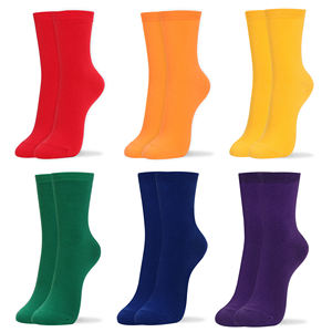 Chaussettes courtes en coton antibactérien pour femmes - Couleur unie arc-en-ciel - Invisibles - Product Image 1