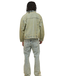 Veste en jean vintage bleue design personnalisé pour hommes vêtements robustes boutonnés classiques manches longues 100% coton Service OEM disponible - Product Image 4