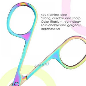 Ciseaux à cuticules à ongles en acier inoxydable à haute teneur en carbone lame incurvée outils de Salon de beauté disponibles fournisseur d'outils de beauté multicolores - Product Image 2