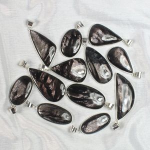 จี้เงินไฮเพอร์สเทนแวววาวขอบสร้อยคออัญมณีไฮเปอร์สีเงินขอบเครื่องประดับจี้ชุบเงินสำหรับผู้หญิง - Product Image 4