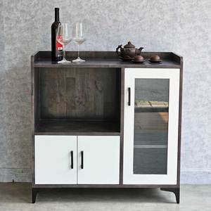 90x40x90cm Midcentury Modern Rubber Wood Dining Room Cabinet with Iron Legs and <b>Storage</b> TPA001 Furniture - Product Image 3