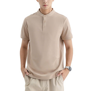 Camiseta Polo de Punto Acanalado con Botones para Hombre al por Mayor, con Puños Ajustados, Cuello Casual Holgado, con MOQ Bajo - Product Image 4