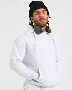 Sudaderas con capucha y pantalones de chándal para hombre con logotipo personalizado básico gris de alta calidad, mezcla de algodón, sudaderas con capucha para entrenamiento de gimnasia para hombre - Product Image 6