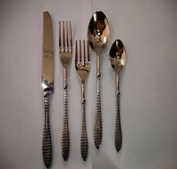 Ensemble de couverts en laiton pur de qualité supérieure, finition dorée brûlée, écologique, style classique pour la maison, le bar, les fêtes - Personnalisable