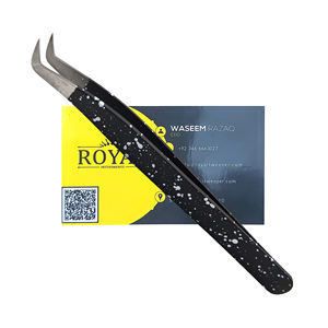 Pince à cils en acier inoxydable méga volume russe outils d'extension de cils imprimés par points noirs pour les professionnels - Product Image 1