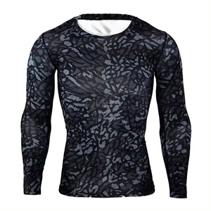 Custom Men's Rash Guard <b>Compression</b> <b>Shirts</b>-UPF50+ Quick Dry Spandex/Polyester Breathable Anti-Bacterial Long Sleeve - Product Image 1