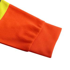 Prix de gros Chemises de sécurité réfléchissantes haute visibilité Lime Orange T-shirt réfléchissant à manches longues avec fond noir - Product Image 5