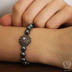 สร้อยข้อมือเทนนิสเงินแท้ 925 สำหรับผู้ชาย ประดับด้วยหินเฮมาไทต์ธรรมชาติ เครื่องประดับแฟชั่น - Product Image 5