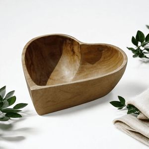 Handmade Acacia Wood <b>Heart</b>-Shaped <b>Bowl</b> for Serving Unique Wooden Design - Product Image 3