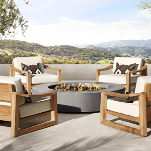 Sofás de Jardín, Muebles de Exterior de Estilo Moderno, Silla de Madera de Teca, Comedor de Jardín, Patio y Playa - Fay - Product Image 5