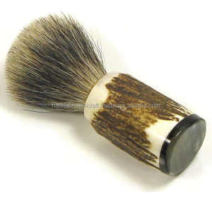 Manche de brosse à raser en corne de buffle, taille personnalisée, poils de blaireau de qualité supérieure, manche en corne, fournisseur en gros - Product Image 3