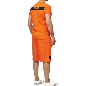 2022 Camiseta informal de cuello redondo para hombre, conjunto corto con logotipo personalizado, 100% algodón, patrón sólido, pantalones cortos de verano ecológicos, atuendo de dos piezas - Product Image 4