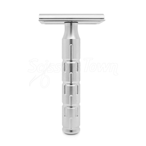 Rasoir de sécurité de luxe avec poignée texturée et système de lame à double tranchant pour une expérience de rasage humide traditionnelle - Product Image 1