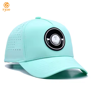 Injae Vina 100% Poliéster Unisex Gorra de corte láser Prensa de calor personalizada Logotipo de goma Gorra impermeable estructurada Sombreros de golf resistentes al agua - Product Image 1