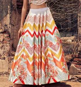 ชุด georgette lehenga choli เสื้อเบลาส์ปักเลื่อมคู่สำหรับงานแต่งงานงานเลี้ยง - Product Image 2