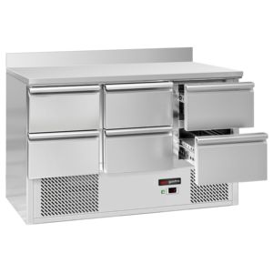 Réfrigérateur de comptoir commercial ECO - 1365x700mm - avec 6 tiroirs - avec rebord - capacité 368 litres - Product Image 1