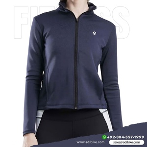 Chaqueta de manga larga elástica con capucha para mujer de calidad superior transpirable y ligera con logotipo personalizado en la parte delantera - Product Image 2
