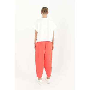 Puane Women's Linda Fabric <b>Harem</b> Pants, Comfortable Loose Fit Shalwar Style <b>Trousers</b> in Coral for Daily Wear and Special - Product Image 3