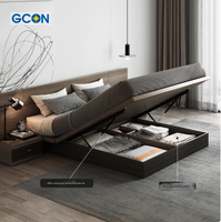 Lit en bois massif, best-seller, prix de gros direct usine, ensemble de meubles de chambre pour hôtel et appartement, lit double king size