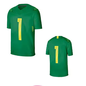 Camiseta de Fútbol Americano Personalizable para Hombre, Cuello en V, Manga Corta, Absorbe la Humedad, Número 1, Rojo y Blanco, Poliéster, Deportiva - Product Image 4