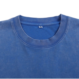 T-shirt pour homme surdimensionné avec logo personnalisé, 100% coton, épaules tombantes, streetwear, col montant, uni, coupe courte, délavage acide, t-shirt pour homme - Product Image 1