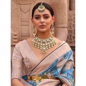 Sari en organza imprimé numérique bleu clair glamour avec blouse pour tenue de scène - Product Image 2