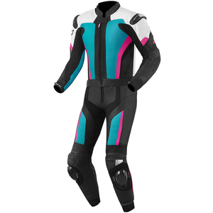 Men Leather <b>Motorcycle</b> Racing Suit Full Zip One Piece Motorbike <b>Jacket</b> and Trousers Breathable Quick Dry OEM - Product Image 6