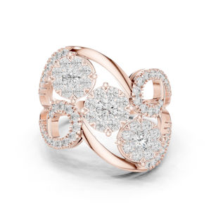 แหวนหมั้นเพชรทรงกลมวินเทจทองคำโรสโกลด์ 14K สำหรับผู้หญิง |   ของขวัญแต่งงาน |   ทองชุบเคลือบทองคำแท้รับรองโดย IGI - Product Image 1