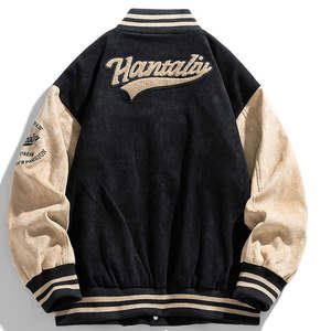 Veste de survêtement décontractée en tricot et toile Y2k, streetwear personnalisé, broderie en chenille, faux daim imperméable, pour homme, hiver - Product Image 2