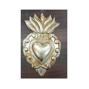Adorno Sagrado Corazón Milagros, Metal Auténtico Hecho a Mano en India para Decoración del Hogar - Product Image 3