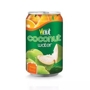 330ml Puré natural Agua de coco con sabor a naranja Sabor dulce sin caja de azúcar agregada Embalaje Certificado Halal - Product Image 1