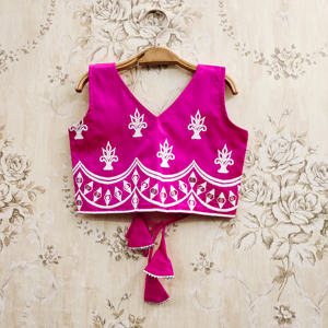 Shoryam Fashion Children's Floor-Length Fully Stitched <b>Lehenga</b> Choli | Pink Fabric <b>White</b> Thread Embroidery Regular Fit Party - Product Image 3