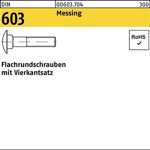 DIN 603 M 6 X 25 <b>Flat</b> Head Brass <b>Screws</b> 100 Piece Pack - Product Image 1