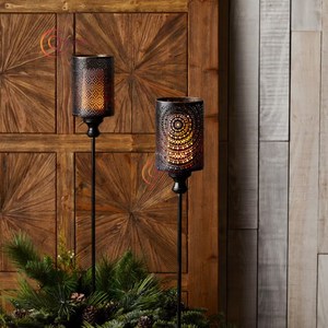 Vaisselle Bougeoir Bougeoir en Métal Logo Personnalisé Disponible Pot à Bougie Unique Fournitures d'Éclairage Moderne de l'Inde - Product Image 4