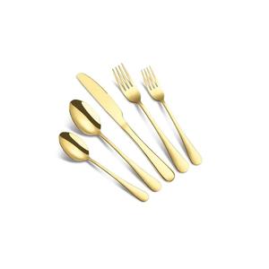 Manufacturer Brass Spoon Hot Seller Premium Knife Spoon Fork Set Customized Size <b>Gold</b> Plated Flatware Cutlery Set High Polished - Product Image 1