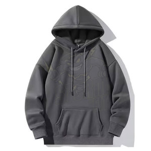 Sweat-shirt en molleton uni décontracté pour homme, pull tendance à capuche pour les sports d'hiver, streetwear, coton, polyester, imperméable - Product Image 4