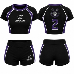 Wholsale Direct Industry Best Selling Custom Black Heat-Transfer Printed Sportswear Unisex <b>Volleyball</b> Jersey <b>Set</b> - Product Image 2