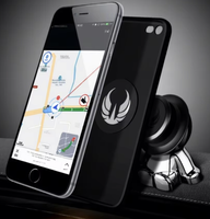 Support de téléphone magnétique rotatif et réglable en alliage d'aluminium pour tableau de bord de voiture, avec logo personnalisé OEM/ODM, idéal pour la navigation, cadeau créatif (figurine)