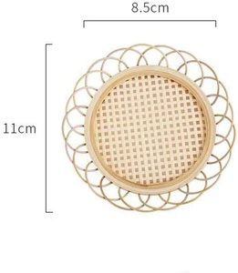 Juego de Posavasos de Ratán Premium, Elegantes y Tejidos a Mano, para Interiores Modernos, Posavasos Naturales para Bebidas, Tamaño Personalizable, Disponibles en Cualquier Tamaño - Product Image 5