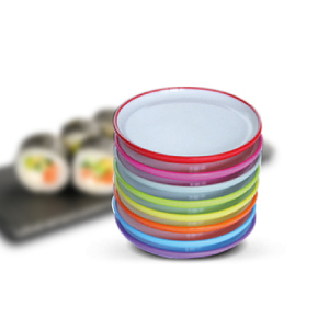 Plato de sushi moldeado de una pieza de la más alta calidad de 5,5 pulgadas con material de melamina resistente y duradero Técnica de esmalte de color fácil de limpiar - Product Image 1