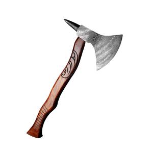 Hacha de Acero de Damasco Forjada a Mano con Mango de Madera de Palisandro Grabado a Mano, Hacha Tomahawk para Supervivencia y Campamento al Aire Libre - Product Image 1
