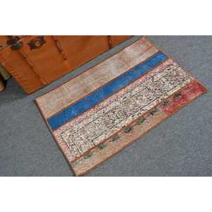 Petit tapis vintage 2x3 pi (61x90 cm), tapis turc oriental brun - Product Image 1