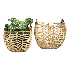 TOP SALE Water Hyacinth <b>Basket</b> with <b>Wooden</b> Handle, Multi Purpose <b>Laundry</b>, Planter and Storage <b>Basket</b> Home Decor - Product Image 4