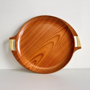 Luxury Finish Vintage Round Wooden Tray | Handmade Quality Work | Bulk Wholesale Manufacturer - Product Image 2