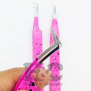 แหนบต่อขนตาปลอมขนมิงค์แหนบปลายบางดีไซน์แบบไล่เฉดสีสีชมพู - Product Image 1