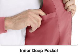 Veste bomber tendance à la mode, avec poche zippée sur la manche et poche intérieure, en tissu polyester, couleur rose, respirante, pour hommes - Product Image 3