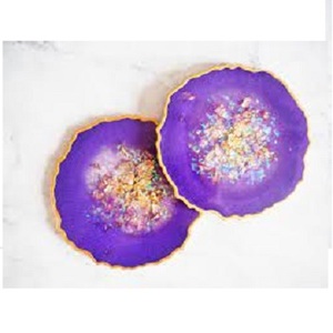 Sous-verres classiques en résine écologique et tapis de tasse sèche/ornement de tampons pour la décoration de maison et de fête de mariage - Product Image 3