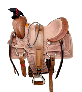 Juego de sillas de montar de cuero genuino de primera calidad, combinación perfecta para carreras de inglés de resistencia occidental para montar a caballo - Product Image 4