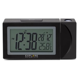 Reloj de Mesa Inteligente Multifunción con Control por Radio y Alarma, Modelo RDP1002BLK de Explore Scientific, Color Negro - Product Image 1
